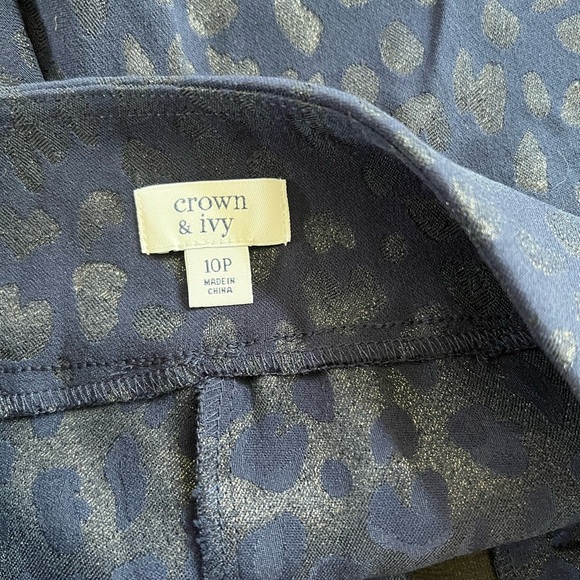 🔥🔥Crown & Ivy Pants Womens 10p Blue Ankle Stretch No Pockets - Picture 5 of 5